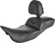 SADDLEMEN Roadsofa™ Extended Reach Seat - Black/Black Stitching - w/ Backrest - FL '08-'24 808-07B-188BR
