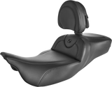 SADDLEMEN Roadsofa™ Extended Reach Seat - Black/Black Stitching - w/ Backrest - FL '08-'24 808-07B-188BR