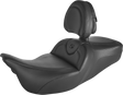 SADDLEMEN Roadsofa™ Seat - with Backrest - Black/Black Stitch - FLH/FLT '08-'24 808-07B-187BR