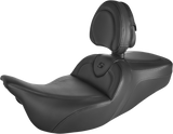 SADDLEMEN Roadsofa™ Seat - with Backrest - Black/Black Stitch - FLH/FLT '08-'24 808-07B-187BR
