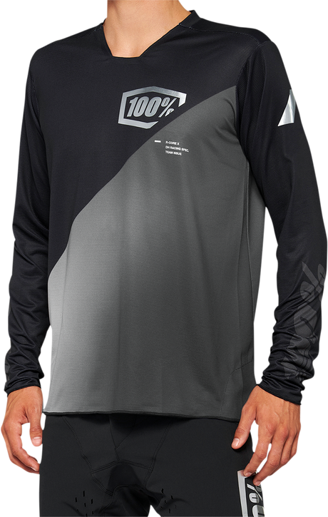 100% R-Core X Long-Sleeve Jersey - Black/Gray - Medium 40000-00001