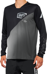 100% R-Core X Long-Sleeve Jersey - Black/Gray - Large 40000-00002