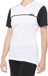 100% Women's Ridecamp Short-Sleeve Jersey - White/Black - Medium 40035-00009