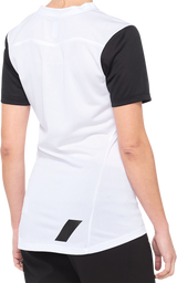100% Women's Ridecamp Short-Sleeve Jersey - White/Black - Medium 40035-00009