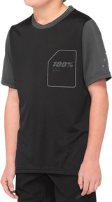 100% Youth Ridecamp Short-Sleeve Jersey - Black/Charcoal - XL 40031-00003