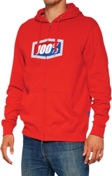 100% Official Fleece Zip-Up Hoodie - Red - Medium 20032-00016