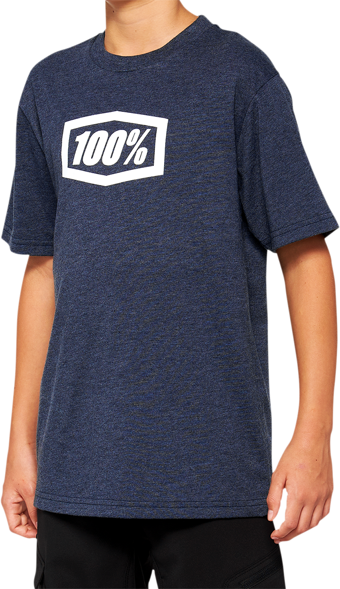 100% Youth Icon T-Shirt - Navy - Large 20001-00014 - Cycle City Outdoors