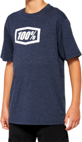 100% Youth Icon T-Shirt - Navy - Large 20001-00014 - Cycle City Outdoors