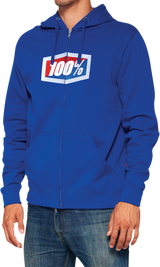 100% Official Fleece Zip-Up Hoodie - Royal - Medium 20032-00021