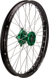 MOOSE RACING Wheel Assembly - SX-1 - Complete - Front - Black Wheel/Green Hub - 21x1.6 - Kawasaki KFN-16021-BKGN - Cycle City Outdoors