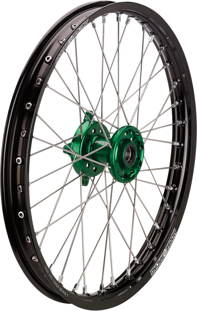 MOOSE RACING Wheel Assembly - SX-1 - Complete - Front - Black Wheel/Green Hub - 21x1.6 - Kawasaki KFN-16021-BKGN - Cycle City Outdoors