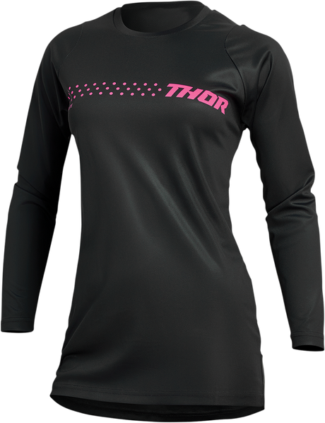 Thor Women's Sector Minimal Jersey - Black/Pink - Large 2911-0250 - Cycle City Outdoors