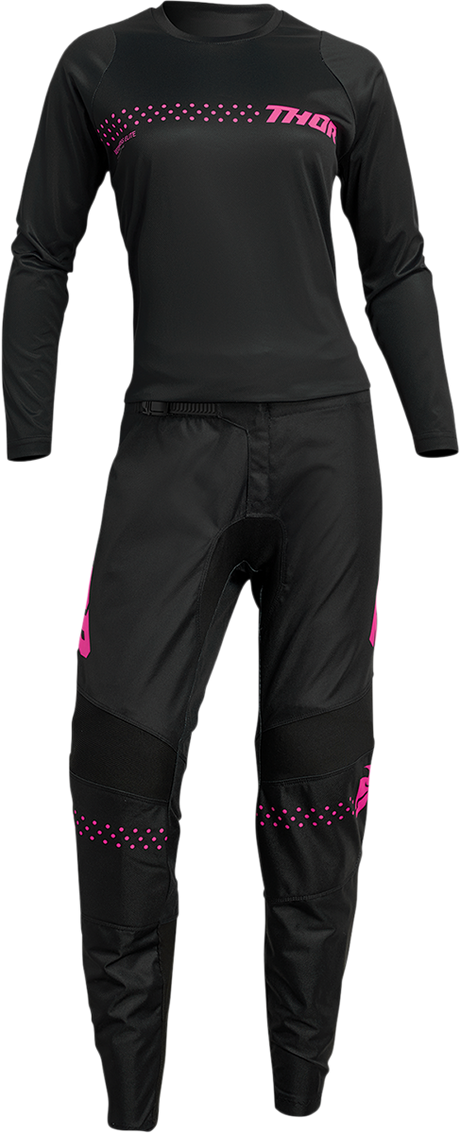 Thor Women's Sector Minimal Jersey - Black/Pink - XL 2911-0251 - Cycle City Outdoors