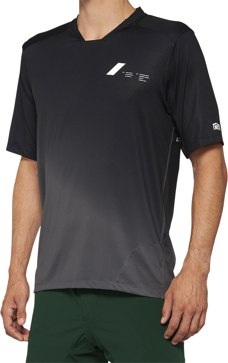 100% Celium Short-Sleeve Jersey - Black/Charcoal - Large 40011-00002