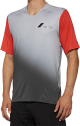 100% Celium Short-Sleeve Jersey - Gray/Racer Red - Large 40011-00012