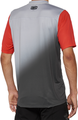 100% Celium Short-Sleeve Jersey - Gray/Racer Red - Large 40011-00012