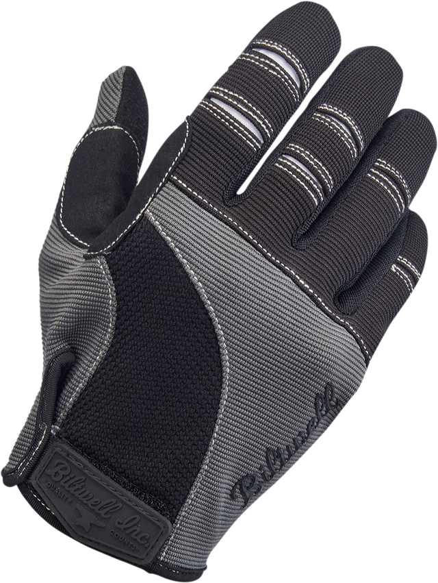 BILTWELL Moto Gloves - Gray/Black - Large 1501-1101-004
