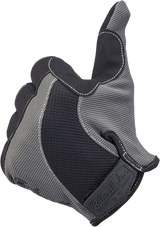 BILTWELL Moto Gloves - Gray/Black - Large 1501-1101-004