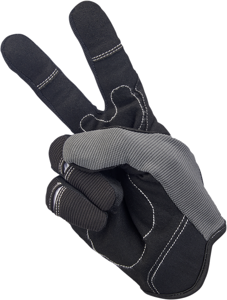 BILTWELL Moto Gloves - Gray/Black - Large 1501-1101-004