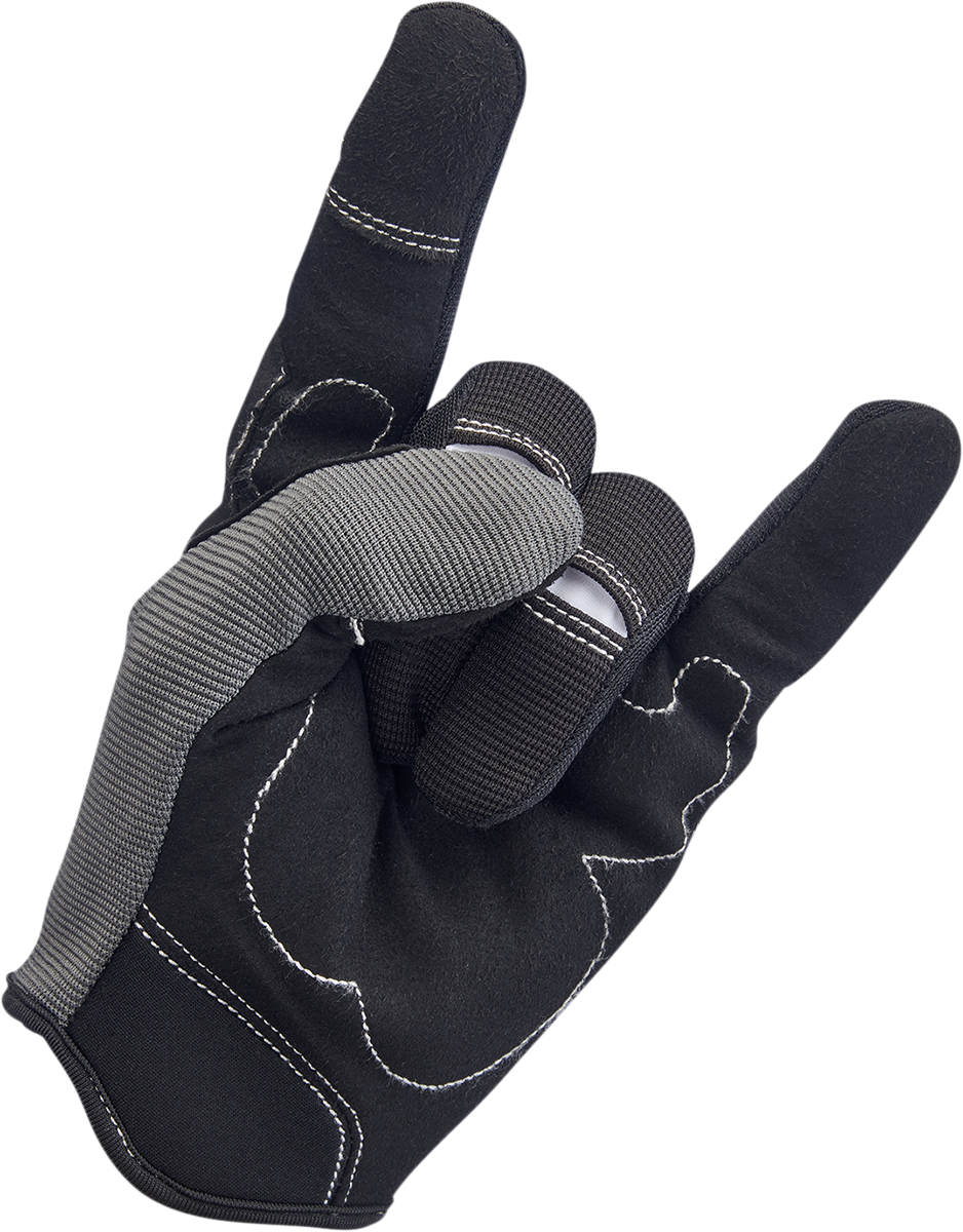 BILTWELL Moto Gloves - Gray/Black - Large 1501-1101-004