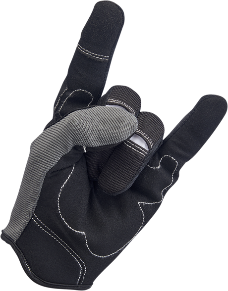 BILTWELL Moto Gloves - Gray/Black - Large 1501-1101-004