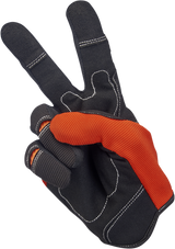 BILTWELL Moto Gloves - Orange/Black - Large 1501-0106-004