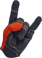 BILTWELL Moto Gloves - Orange/Black - Large 1501-0106-004