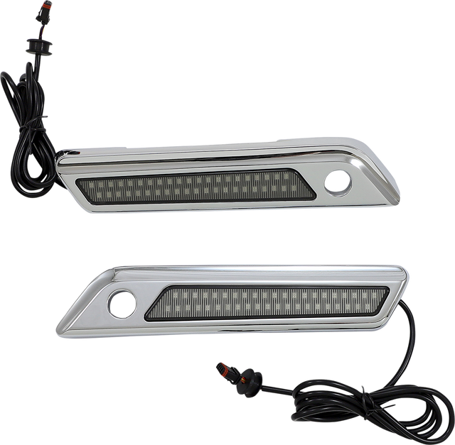 Custom Dynamics Latch Light - Saddlebag - Dual Color - Smoke - Chrome CD-SBL-DC4-SC - Cycle City Outdoors