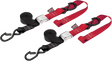 Powertye Mfg. 29621-S Soft-Tye Tie Down Straps - Cam Buckle - Latch Hooks - 1-1/2" x 6-1/2' - Black/Red