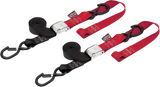 Powertye Mfg. 29621-S Soft-Tye Tie Down Straps - Cam Buckle - Latch Hooks - 1-1/2" x 6-1/2' - Black/Red