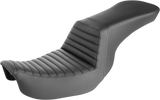 SADDLEMEN Step-Up Seat - Front Tuck-n-Roll - Black - Dyna 806-04-191
