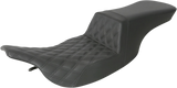 SADDLEMEN Tour Step-Up Seat - Front Lattice Stitch - Black - FL '97-'07 897-07-192