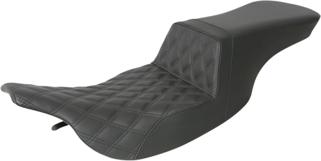 SADDLEMEN Tour Step-Up Seat - Front Lattice Stitch - Black - FL '97-'07 897-07-192