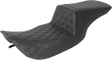 SADDLEMEN Tour Step-Up Seat - Front Lattice Stitch - Black - FL '97-'07 897-06-192