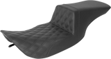 SADDLEMEN Tour Step-Up Seat - Front Lattice Stitch - Black - FL '97-'07 897-06-192