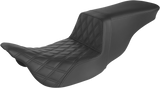 SADDLEMEN Tour Step-Up Seat - Front Lattice Stitch - Black - FL '08-'22 808-07B-192