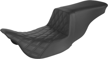 SADDLEMEN Tour Step-Up Seat - Front Lattice Stitch - Black - FL '08-'22 808-07B-192