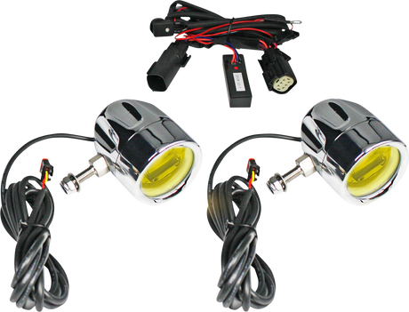 Custom Dynamics Fog Light - Chrome - Yellow Lens PB-FOG-BCM-YC - Cycle City Outdoors