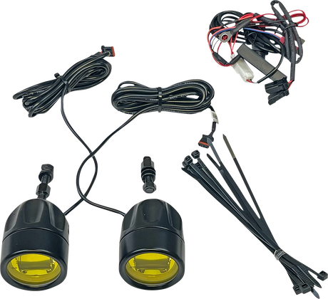 Custom Dynamics Fog Light - Black - Yellow Lens - Universal PB-FOG-UNV-YB - Cycle City Outdoors