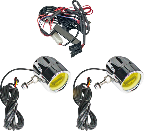 Custom Dynamics Fog Light - Chrome - Yellow Lens - Universal PB-FOG-UNV-YC - Cycle City Outdoors