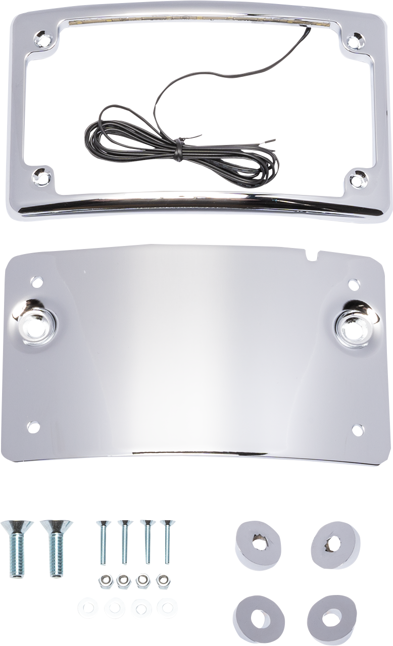 KODLIN USA License Plate Kit - Curved - Chrome KUS20101