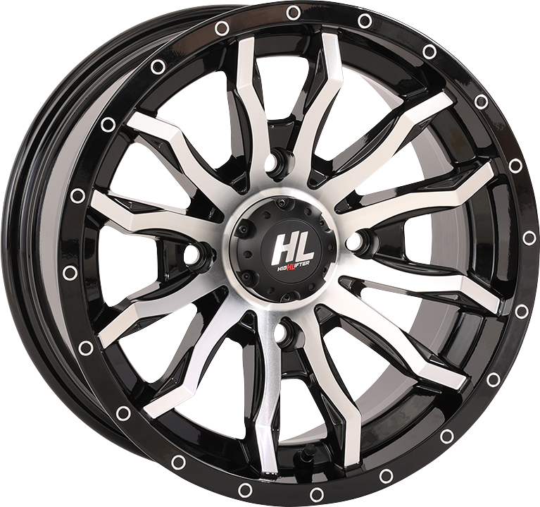 HIGH LIFTER Wheel - HL21 - Front/Rear - Gloss Black w/Machined - 14x7 - 4/137 - 4+3 (+10 mm) 14HL21-1137