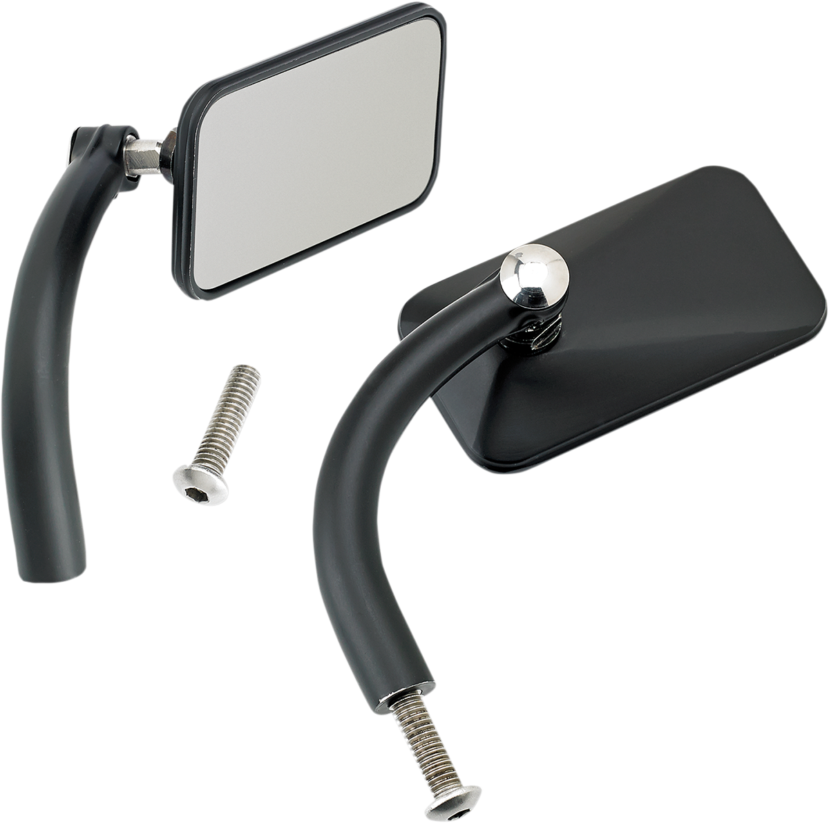 BILTWELL Mirrors - Utility - Side View - Rectangle - Perch - Black - Pair 6502-200-102