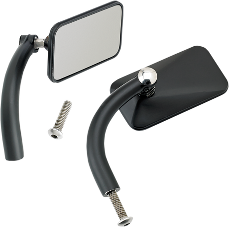 BILTWELL Mirrors - Utility - Side View - Rectangle - Perch - Black - Pair 6502-200-102