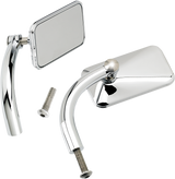 BILTWELL Mirrors - Utility - Side View - Rectangle - Perch - Chrome - Pair 6502-200-502
