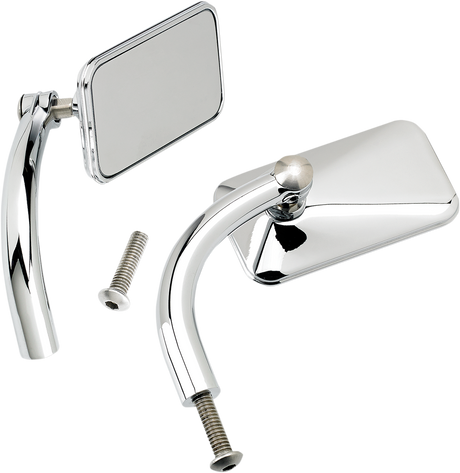 BILTWELL Mirrors - Utility - Side View - Rectangle - Perch - Chrome - Pair 6502-200-502