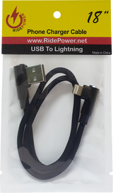 RIDEPOWER 90? USB to 90? Lightning Cable - Charger - Single-End - 18" RP90DEGUSBLHT18