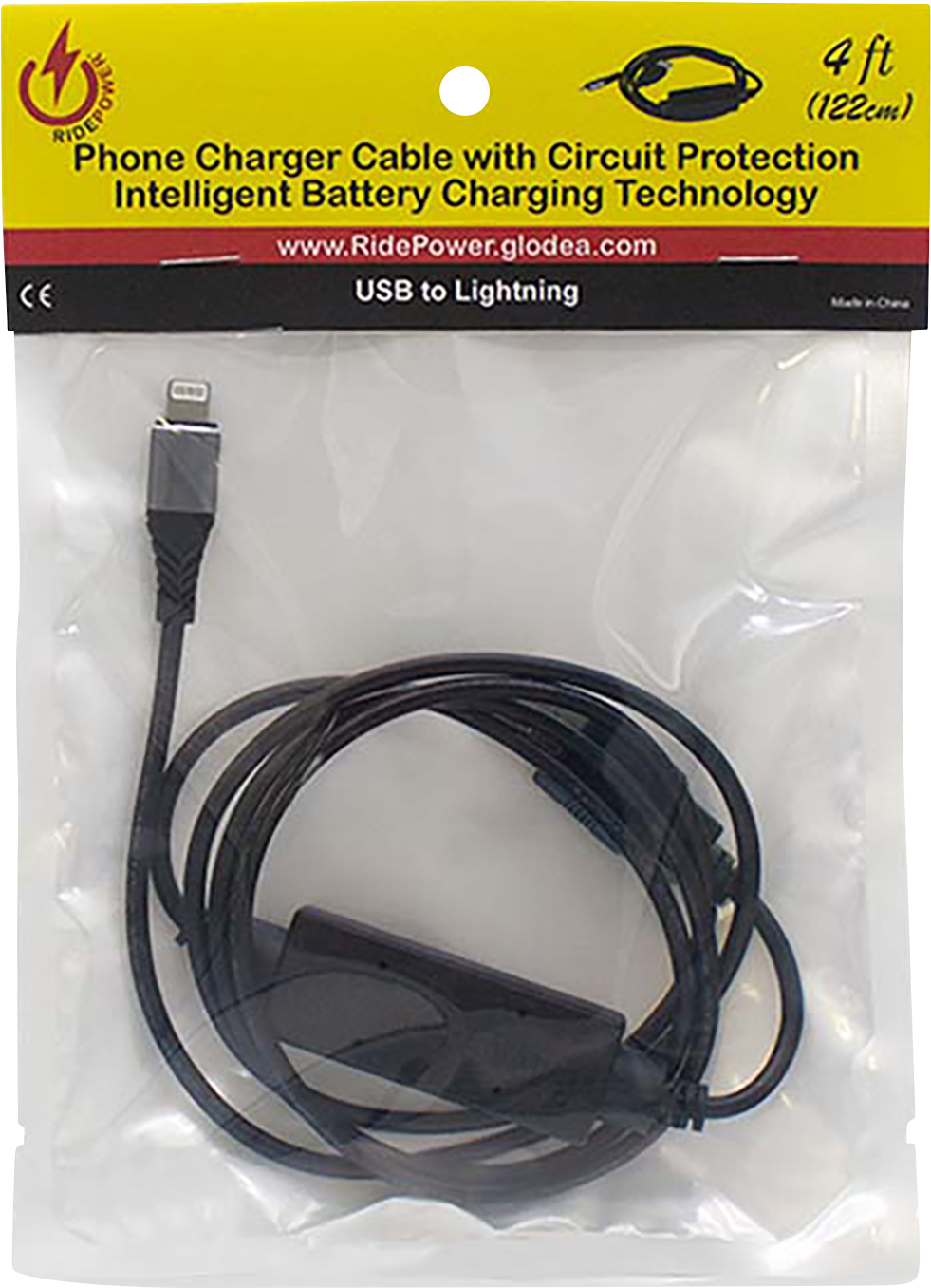 RIDEPOWER USB to Lightning Cable - Charger - Single-End - 4' RP1248USBLHT4FT