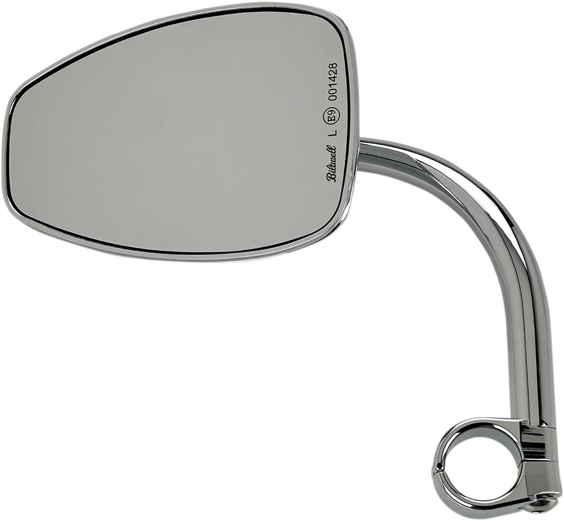 BILTWELL Mirror - Utility - Side View - Teardrop - Clamp-On - Chrome - 1" 6504-501-531