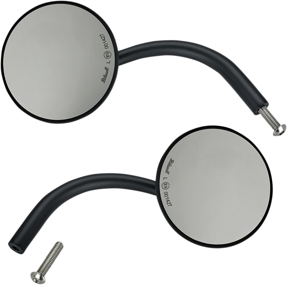 BILTWELL Mirrors - Utility - Side View - Round - Perch - Black - Pair 6503-400-132